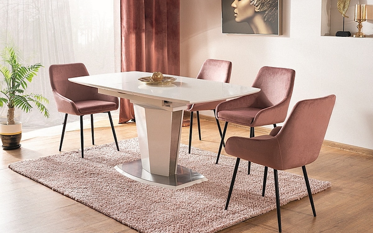Krzesło tapicerowane Kalvi różowy velvet  - zdjęcie 2