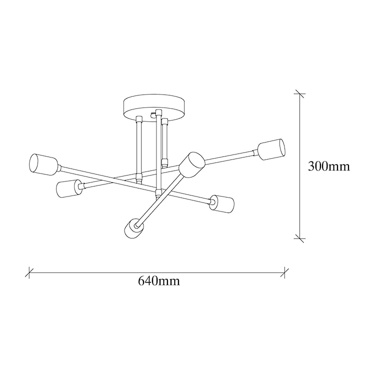 Lampa sufitowa Galium x6 czarna  - zdjęcie 5