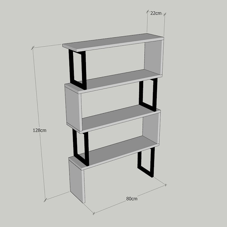 Regał otwarty Iklil niski orzech  - zdjęcie 5