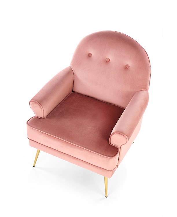 Fotel wypoczynkowy Nostame velvet różowy - złote nóżki  - zdjęcie 10