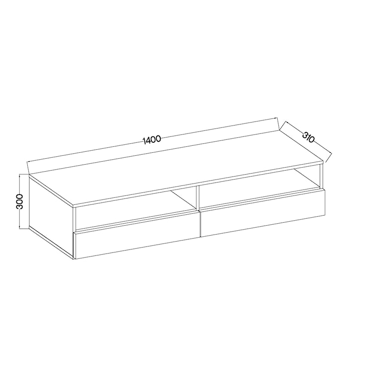 Szafka RTV z dwiema szufladami Rednaw 140 cm Beton    - zdjęcie 9