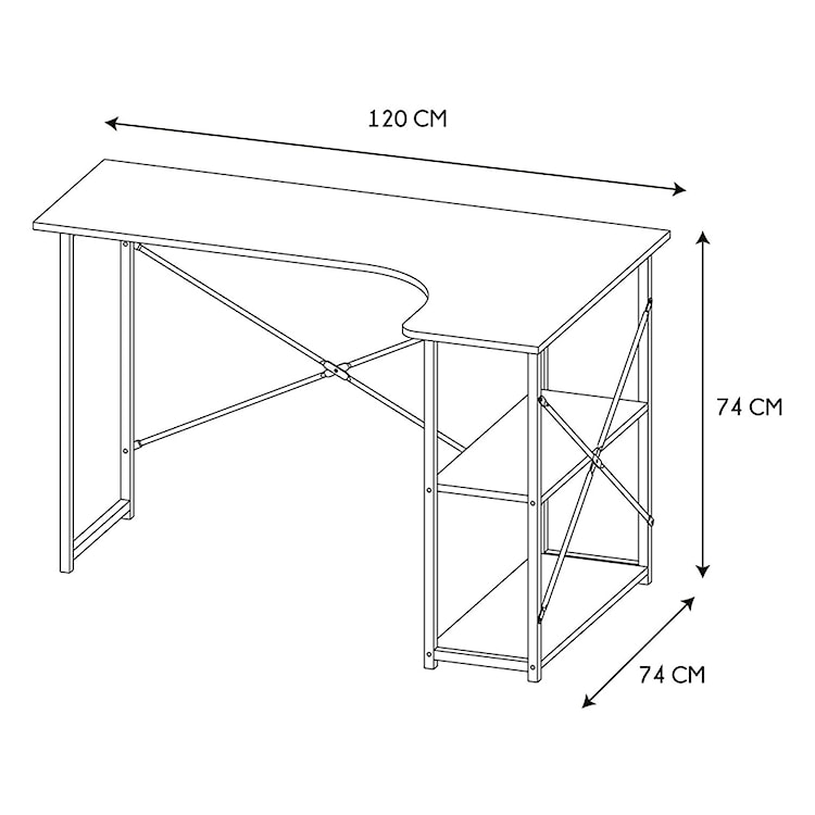 Biurko narożne Veress 120x74 cm  - zdjęcie 6