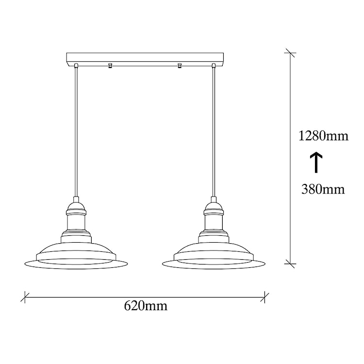 Lampa sufitowa Ardulace x2 kapelusz 62 cm czarna  - zdjęcie 5