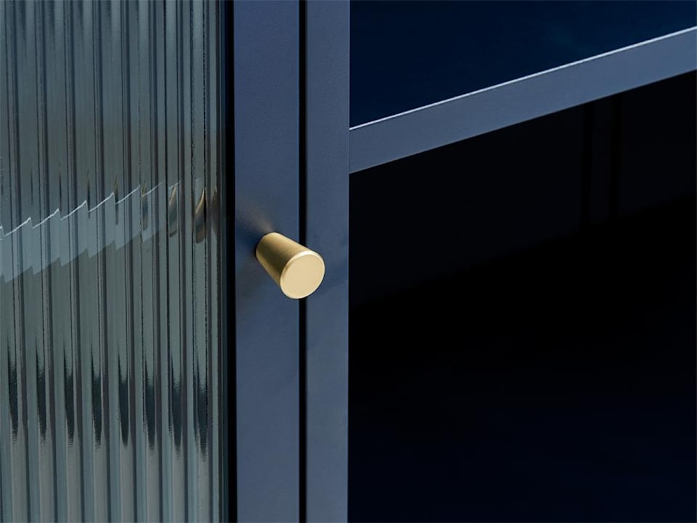 Witryna metalowa Avensunly 85 cm z przeszkleniem granatowa  - zdjęcie 7