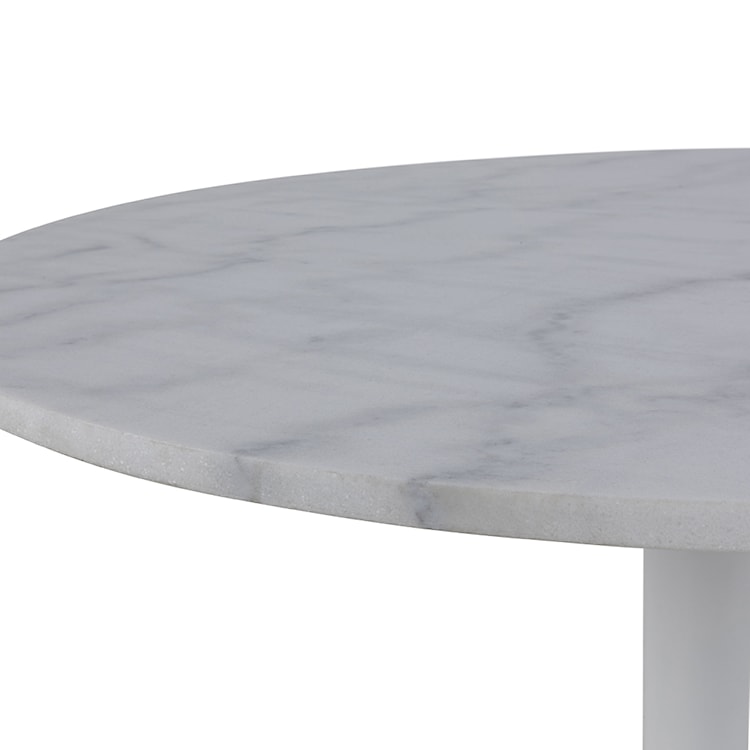 Stół okrągły Fliese średnica 110 cm biały marmur na białej podstawie  - zdjęcie 11