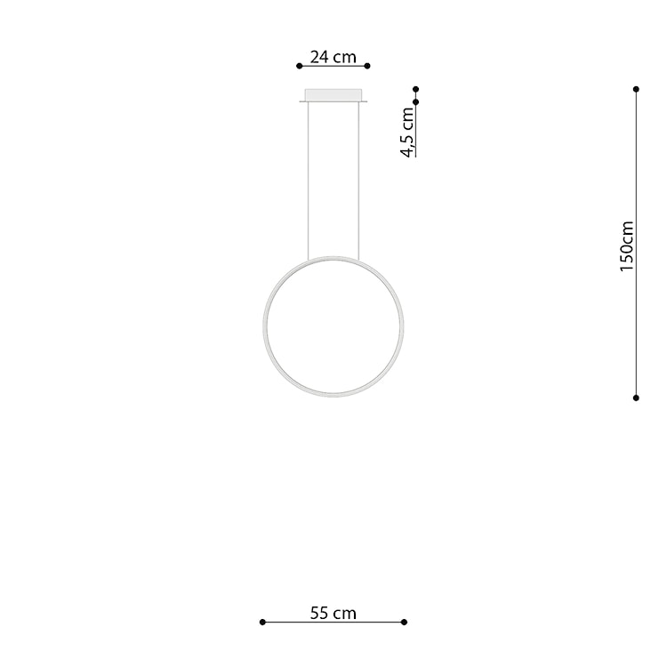 Lampa wisząca Retore średnica 55 cm 4000K biała  - zdjęcie 5