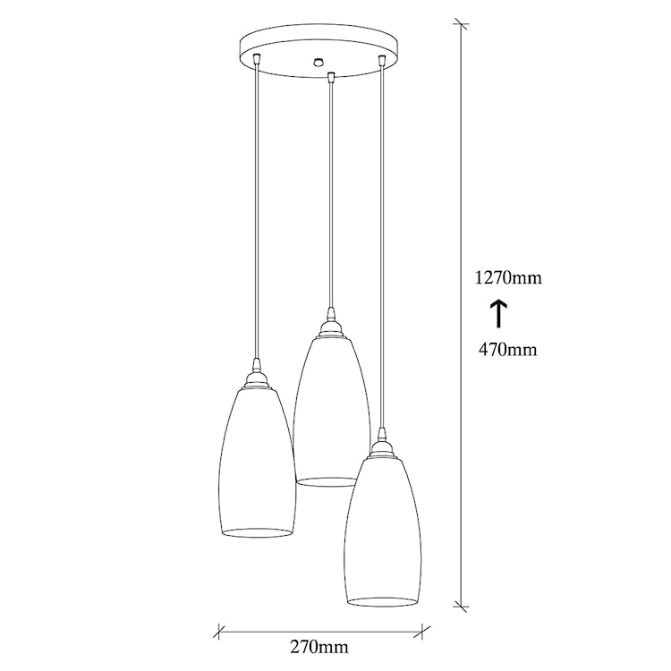 Lampa sufitowa Communis x3 na okrągłej podsufitce ciemne szkło  - zdjęcie 13