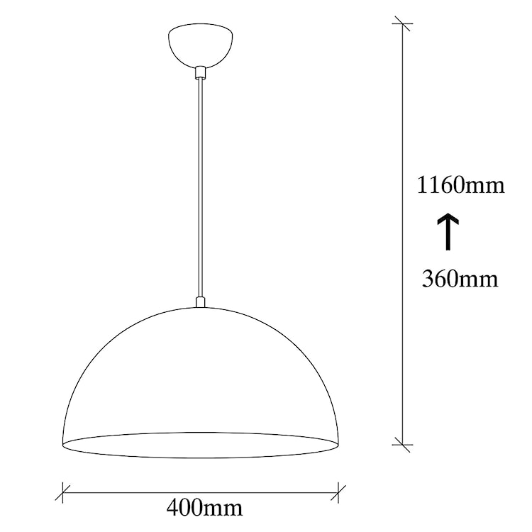 Lampa wisząca Theyro półokrągła średnica 40 cm biała  - zdjęcie 5