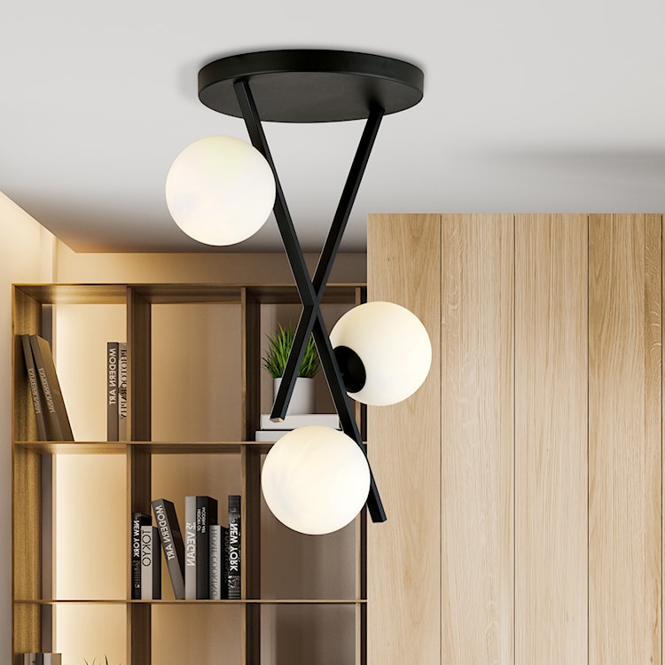 Lampa sufitowa Appire x3 biały klosz  - zdjęcie 3