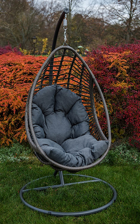 Fotel wiszący ogrodowy Noler kokon bujany szary  - zdjęcie 5