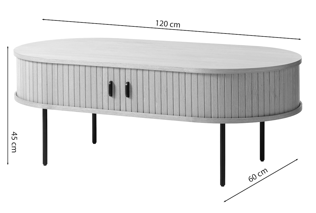 Ława drewniana Gativel 120x60 cm lamele dąb czarny  - zdjęcie 2