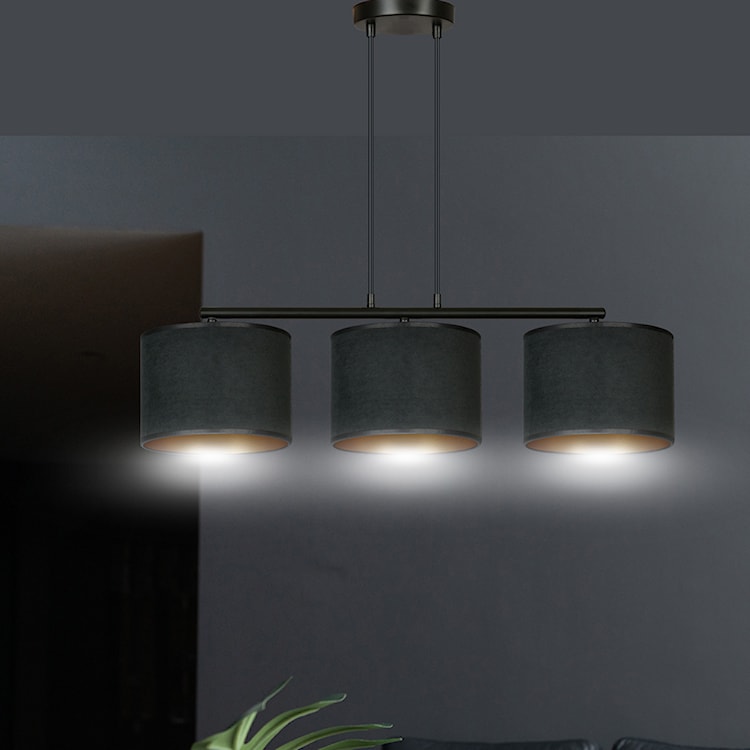 Lampa wisząca Hellid x3 72 cm czarna  - zdjęcie 2