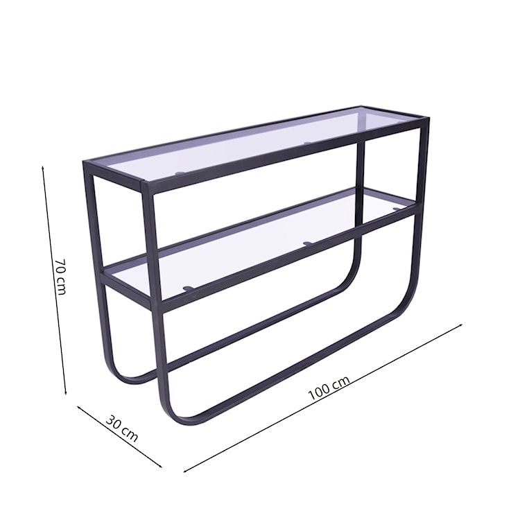 Konsola do przedpokoju Mentile 110x30 cm dymione szkło/czarna podstawa  - zdjęcie 7