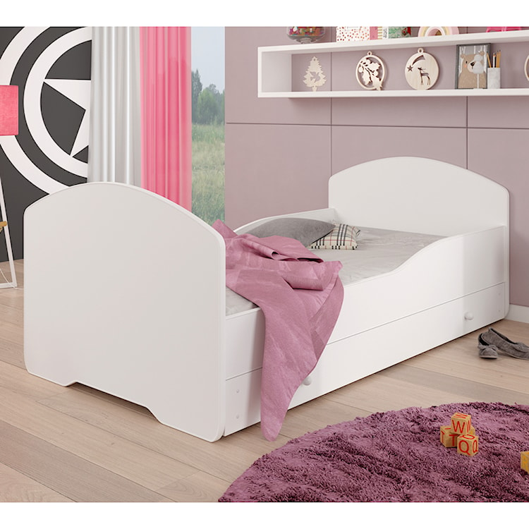 Łóżko dziecięce Blasius 140x70 cm białe z szufladą  - zdjęcie 2