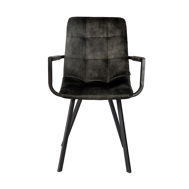 Krzesło tapicerowane z podłokietnikami Unurgunite ciemnoszare  - zdjęcie 4