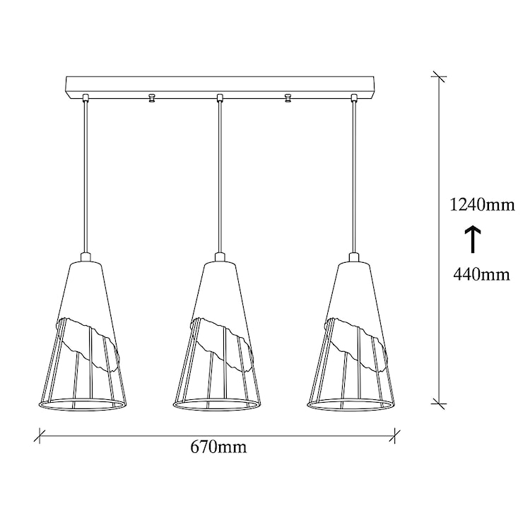 Lampa sufitowa Acetosella x3 67 cm czarna  - zdjęcie 5