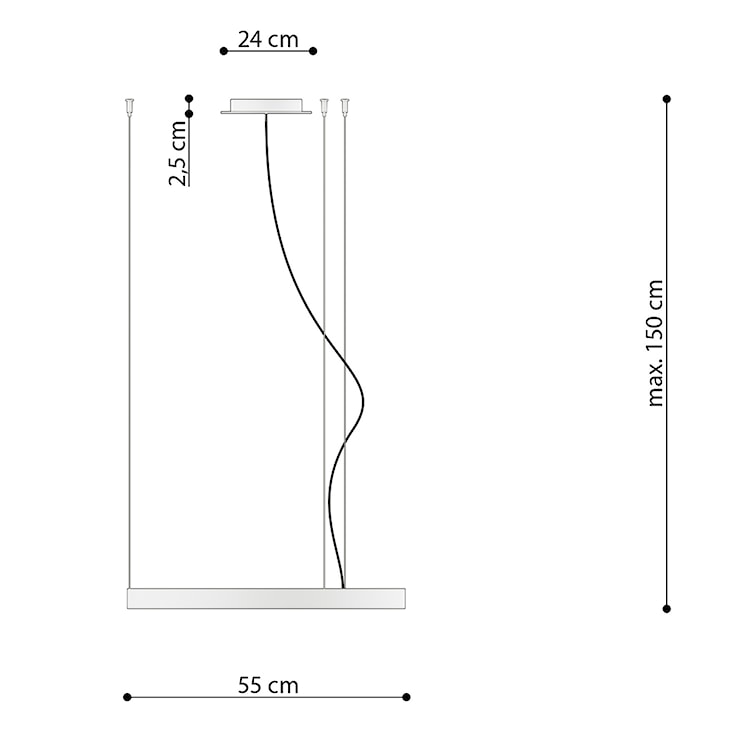 Żyrandol Retore średnica 55 cm 3000K czarny  - zdjęcie 7