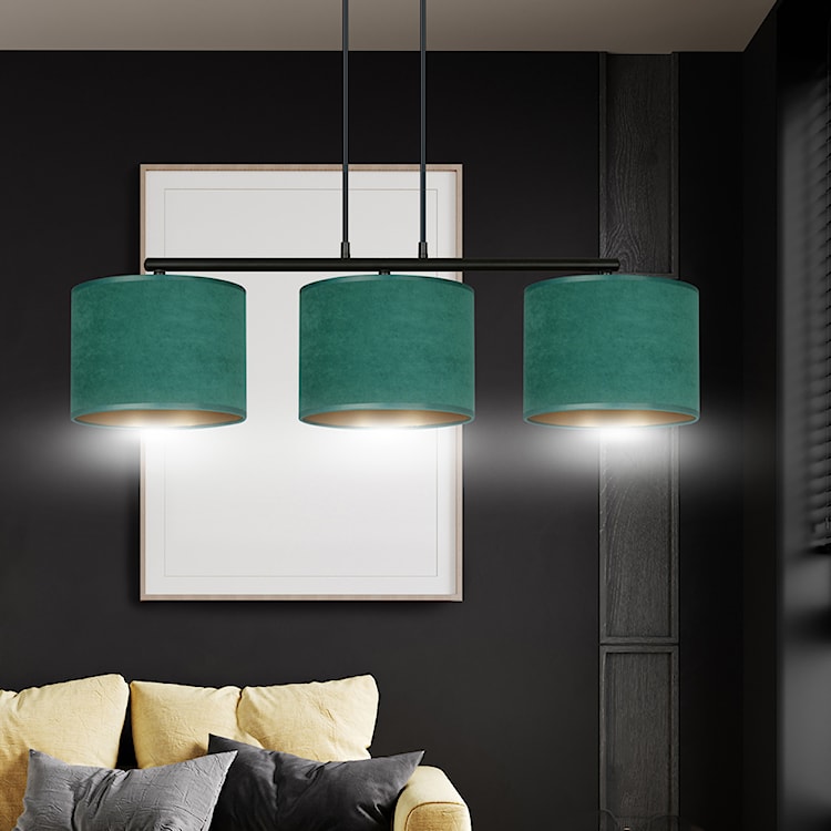 Lampa wisząca Hellid x3 72 cm zielona  - zdjęcie 2