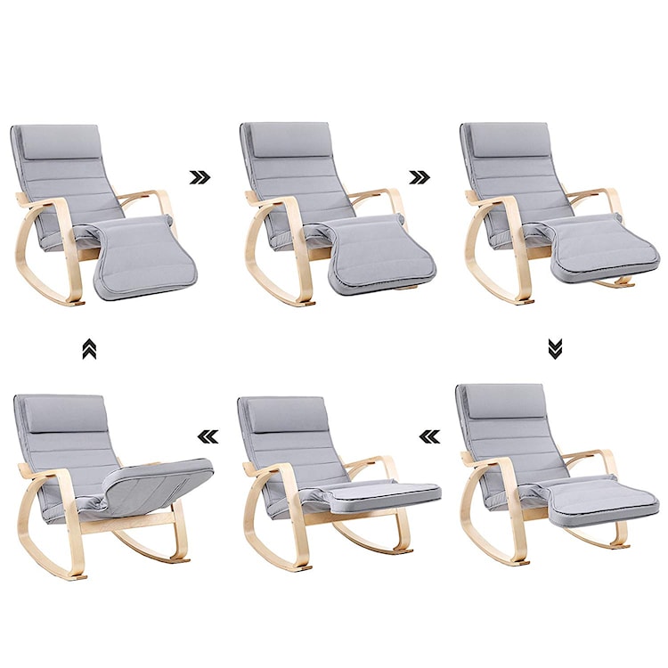 Fotel bujany Lapilli z minimalistycznymi podłokietnikami szary jasny  - zdjęcie 3