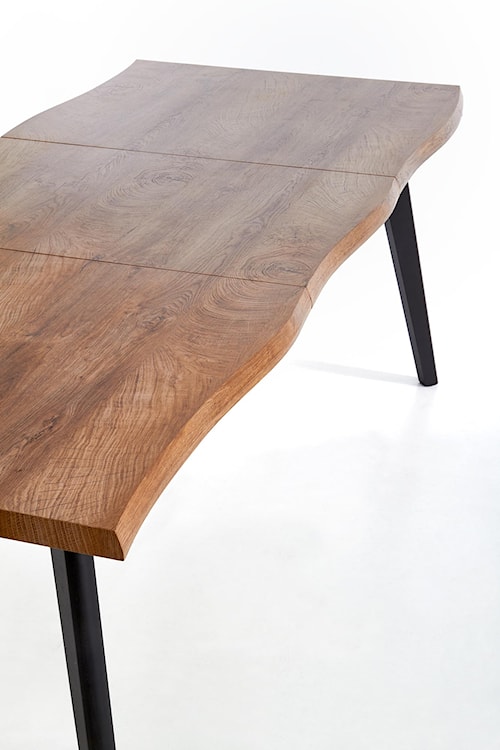 Stół rozkładany Diggory 120-180x90 cm dąb naturalny/czarny  - zdjęcie 11