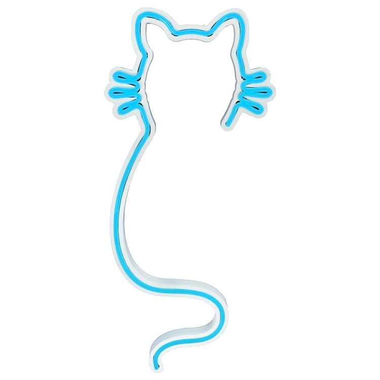 Neon na ścianę Letely w kształcie kota niebieski