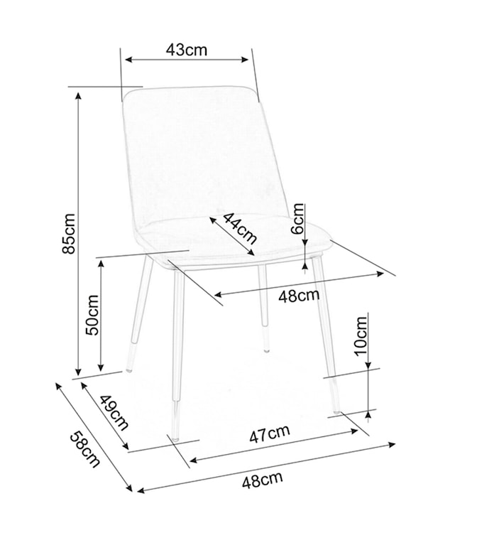 Krzesło tapicerowane Sionior cynamonowy velvet/ chromowane detale  - zdjęcie 3