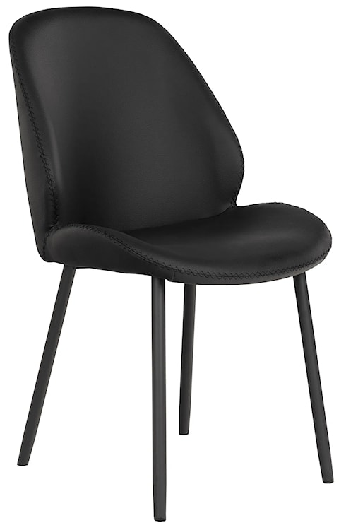 Krzesło do jadalni Cleartau czarna ekoskóra na prostych nóżkach
