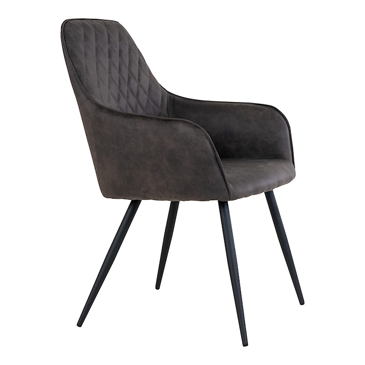 Krzesło tapicerowane Rozates ciemnoszare z czarnymi nogami  - zdjęcie 3
