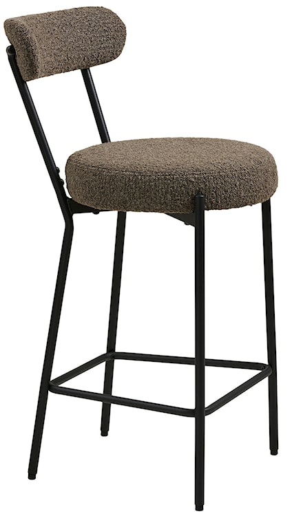 Hoker tapicerowany Holstelly w tkaninie boucle brązowy  - zdjęcie 4