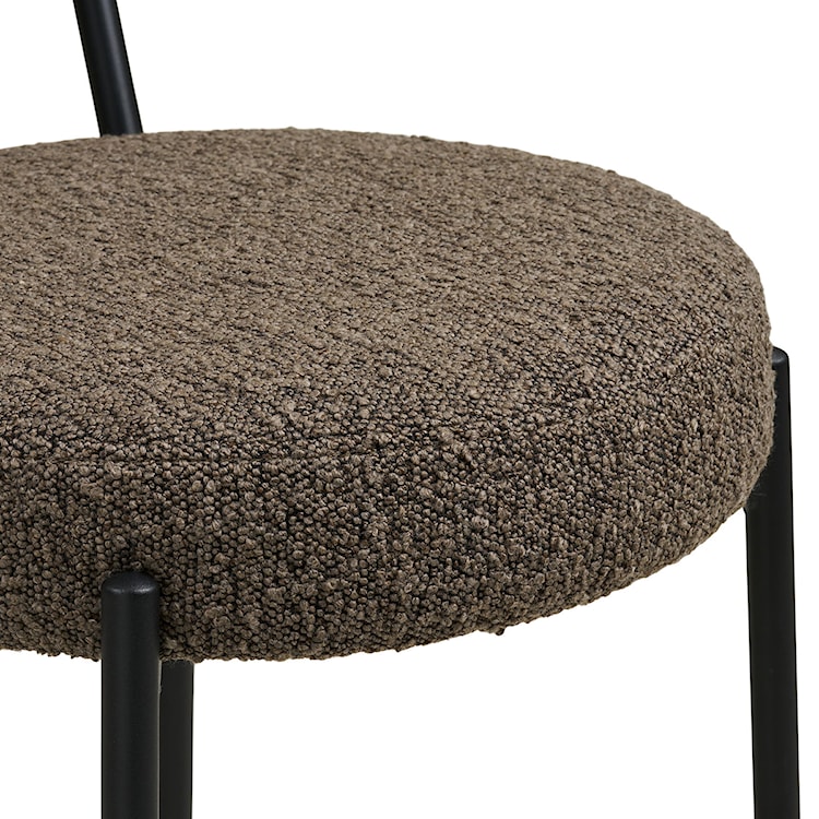 Hoker tapicerowany Holstelly w tkaninie boucle brązowy  - zdjęcie 6