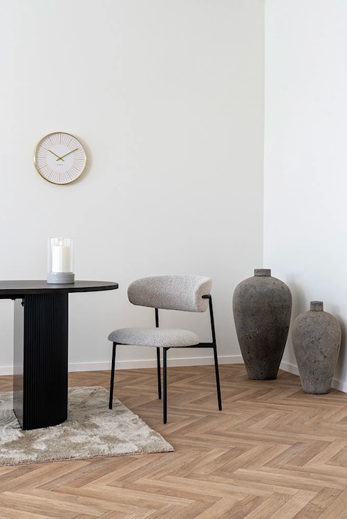 Krzesło tapicerowane Fallive w tkaninie boucle jasnobeżowe  - zdjęcie 3