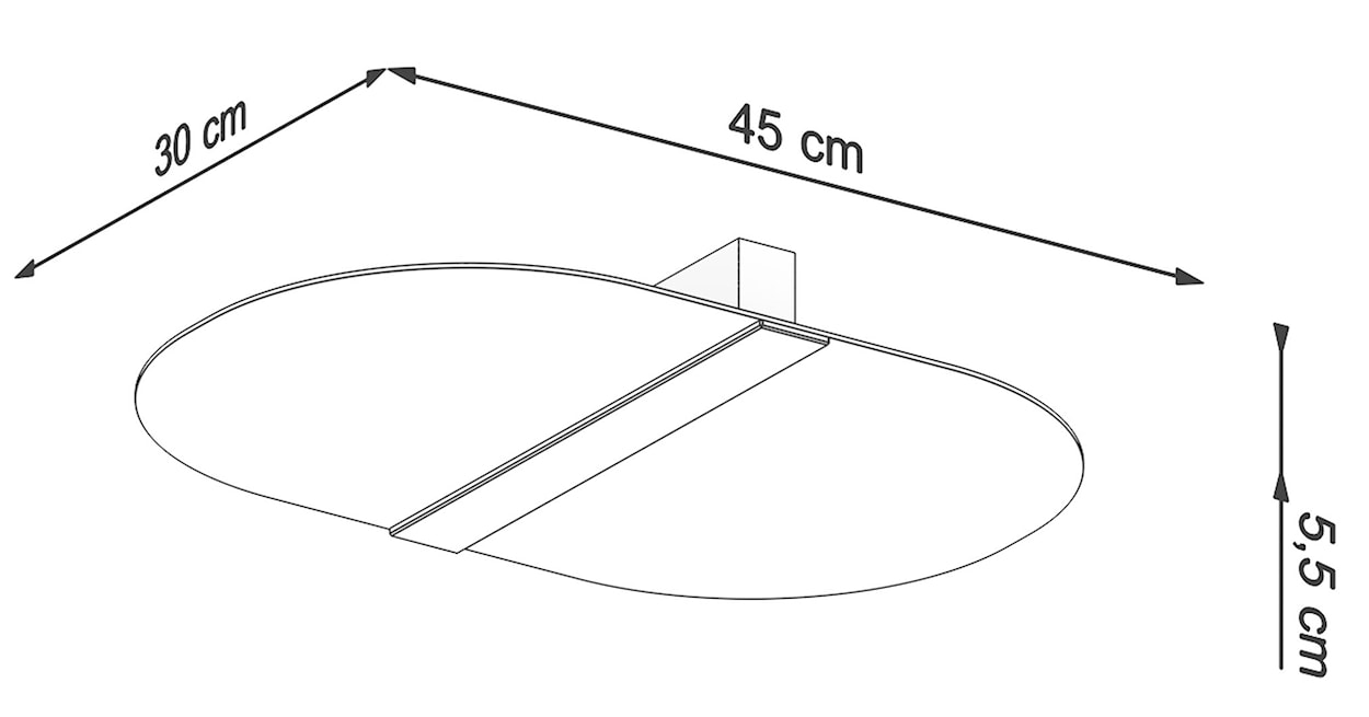Plafon Vorigh 45x30 cm biały/chrom  - zdjęcie 7