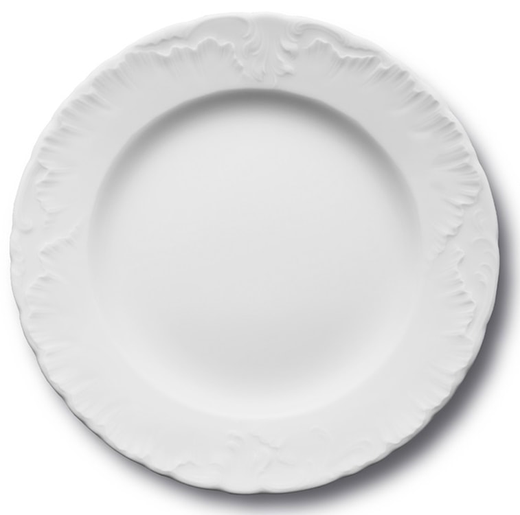 Zestaw talerzy porcelanowych dla 6 os. Rococo biały  - zdjęcie 5