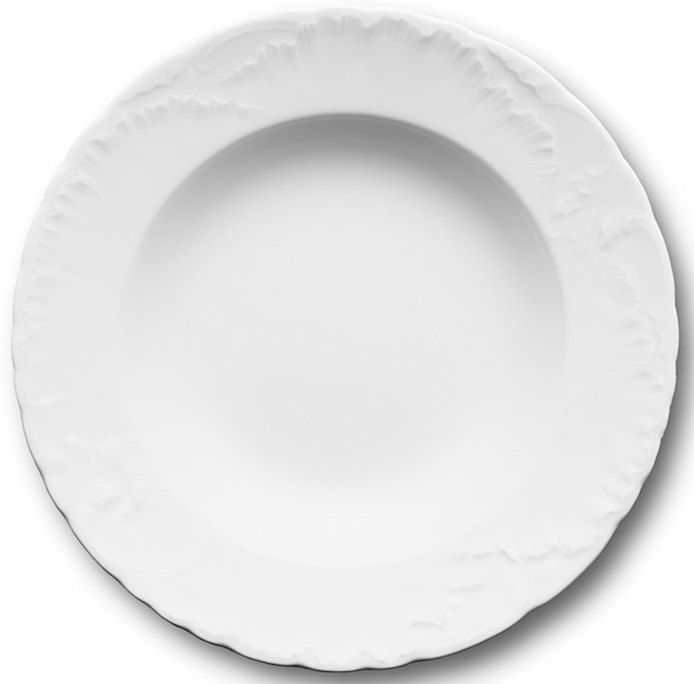 Zestaw talerzy porcelanowych dla 6 os. Rococo biały  - zdjęcie 6