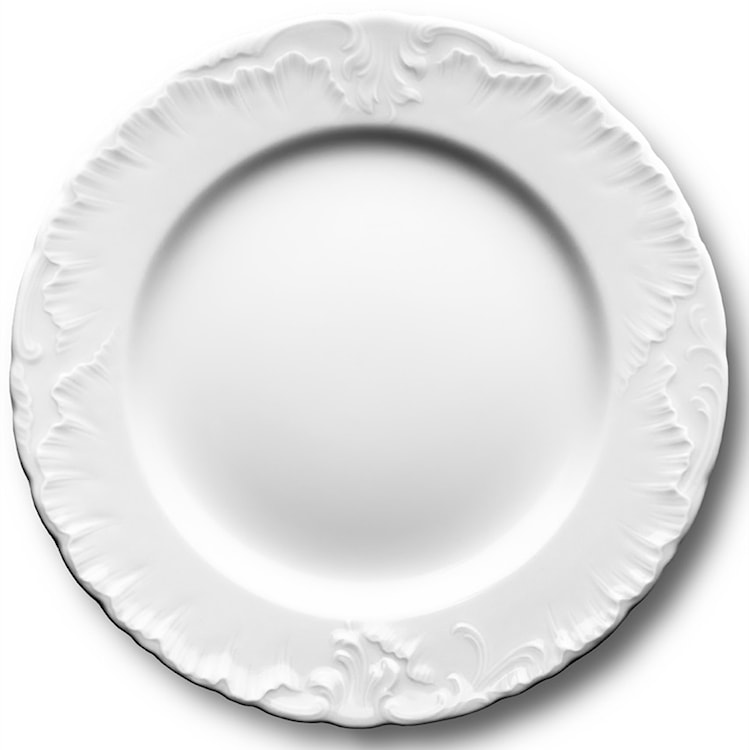 Zestaw talerzy porcelanowych dla 6 os. Rococo biały  - zdjęcie 7