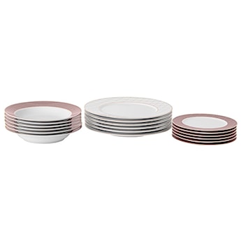 Zestaw talerzy porcelanowych dla 6 os. Jenny mokka