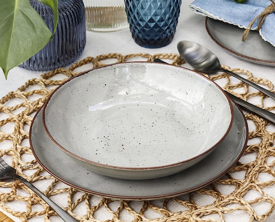 Zestaw talerzy porcelanowych dla 6 os. City szary  - zdjęcie 2
