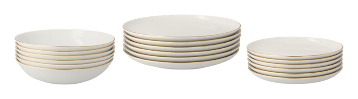 Zestaw talerzy porcelanowych dla 6 os. City beżowy 