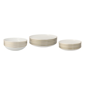 Zestaw talerzy porcelanowych dla 6 os. City beżowy