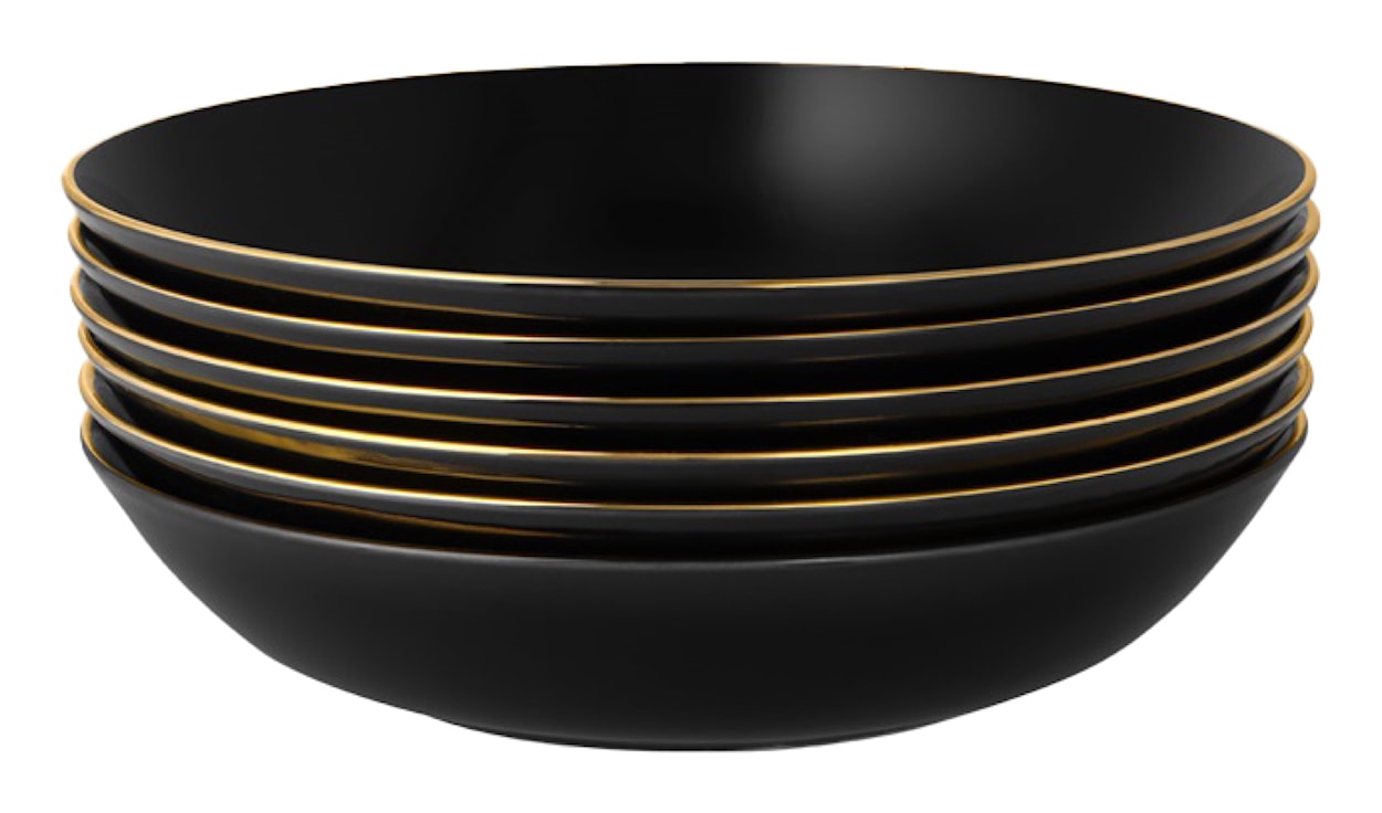 Zestaw talerzy porcelanowych dla 6 os. City czarno-złote  - zdjęcie 7