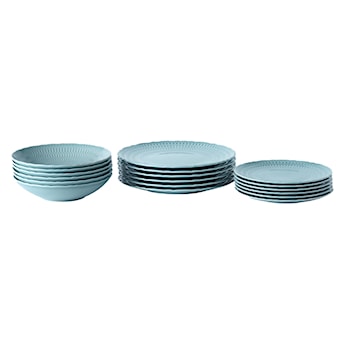 Zestaw talerzy porcelanowych dla 6 os. Sofia lazurowy