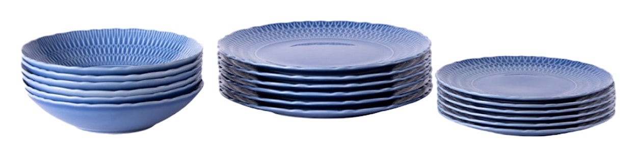 Zestaw talerzy porcelanowych dla 6 os. Sofia niebieski 