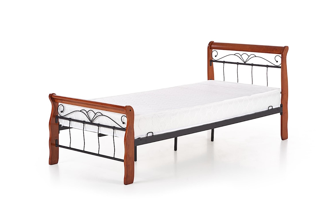 Łóżko metalowe Padma 90x200 cm na drewnianych nogach  - zdjęcie 4