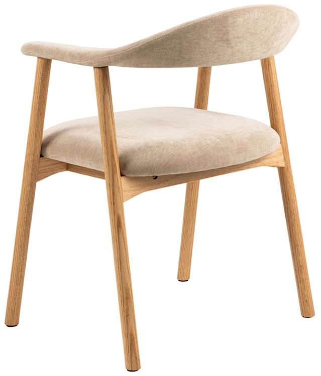 Krzesło tapicerowane Settlica szenil na dębowej podstawie cieliste  - zdjęcie 9