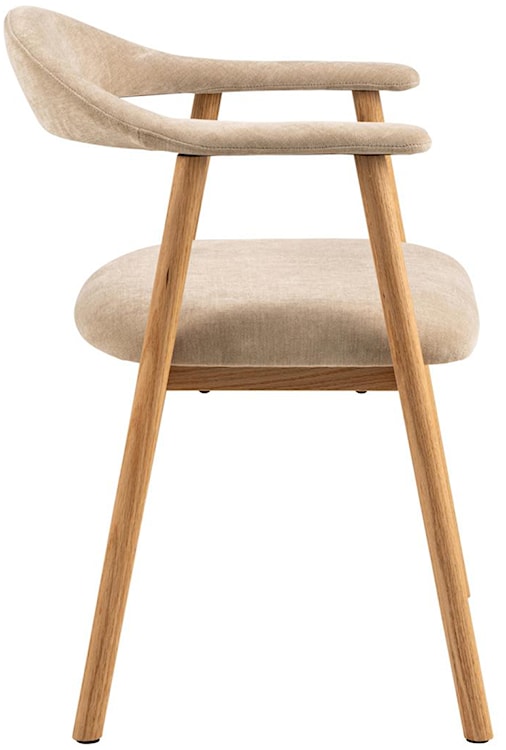 Krzesło tapicerowane Settlica szenil na dębowej podstawie cieliste  - zdjęcie 7