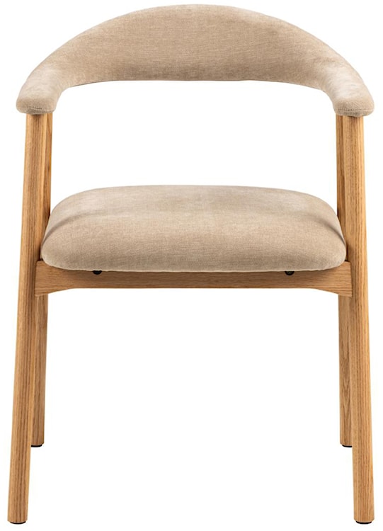 Krzesło tapicerowane Settlica szenil na dębowej podstawie cieliste  - zdjęcie 8