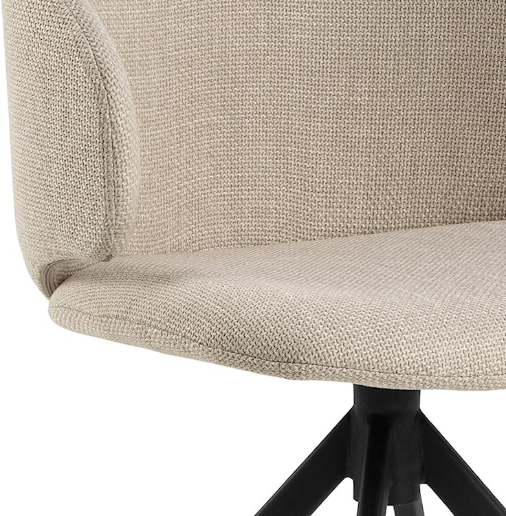Krzesło tapicerowane obrotowe Agatelo na czarnej podstawie beżowy melanż  - zdjęcie 4