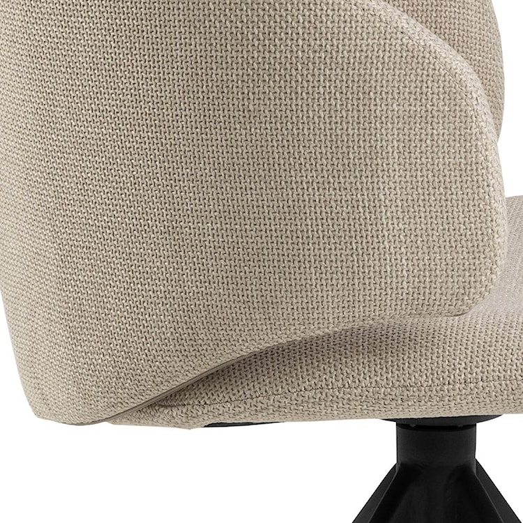 Krzesło tapicerowane obrotowe Agatelo na czarnej podstawie beżowy melanż  - zdjęcie 6