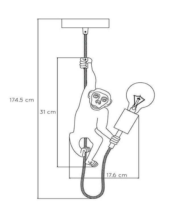 Lampa wisząca Chimp małpka złota  - zdjęcie 9