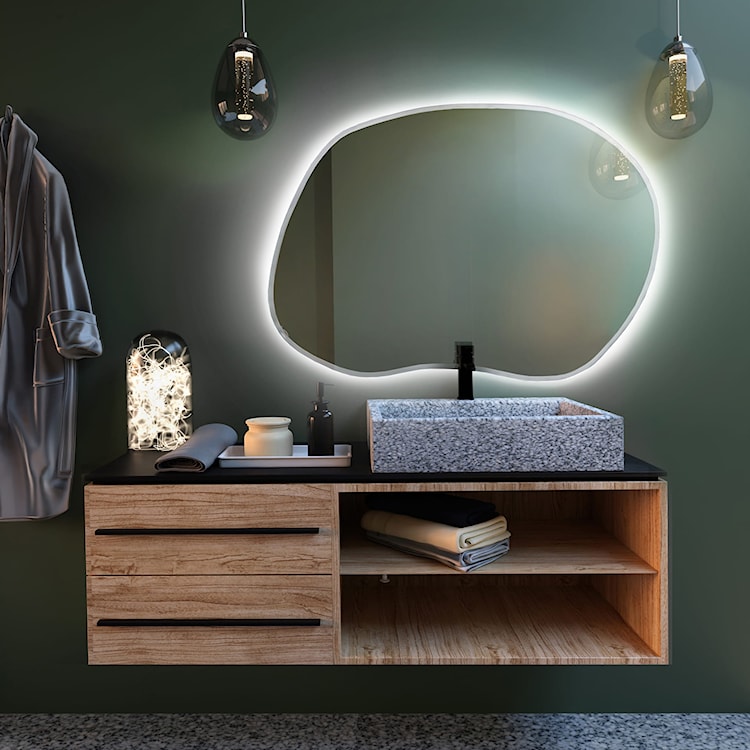 Lustro z podświetleniem Stain II Bright 70x50 cm srebrne/ neutralna barwa światła  - zdjęcie 2